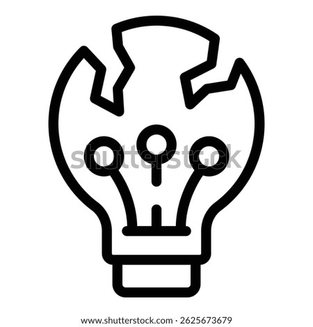Startup idea failure icon outline vector. New project crisis. Business plan breakdown
