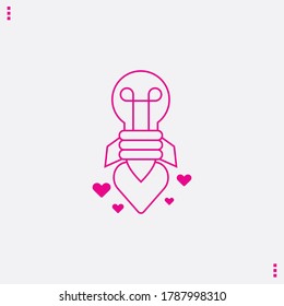 Startup idea icon. Light takes off like a rocket.