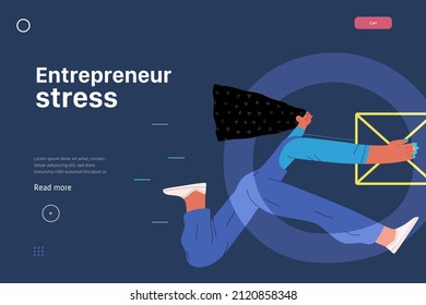 Ilustración de inicio, planilla de aterrizaje de sitio Plano vector de línea moderna ilustración de concepto, metáfora de inicio. Concepto de construcción de nuevos negocios, estrategias, procesos de empresa. Estrés empresarial
