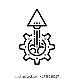 Icono de las industrias de inicio. Vector de línea. Aislado sobre fondo blanco.
