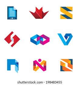 Startup innovation business innovation icon set next logo generation digital