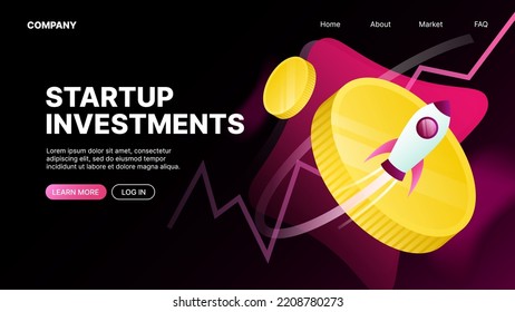 Startup Investments Tools. Website Landing Page Illustration. Vector illustration