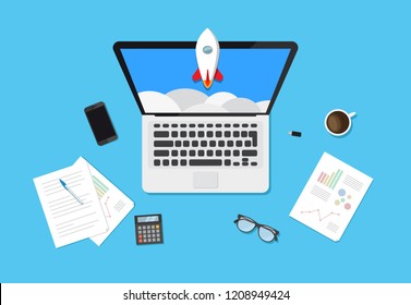 Startup Laptop Desktop