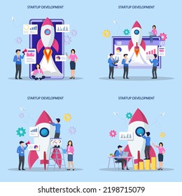 Startup launch concept. Development process, Innovation product, creative idea.