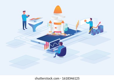 Startup Launch Illustration for graphic visual