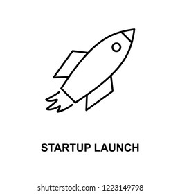 startup launch line icon