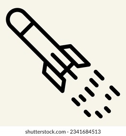 Icono de línea de inicio. Ilustración vectorial de lanzamiento de cohetes aislada en blanco. Estilo de esquema de arma diseñado para y aplicación. Eps 10.
