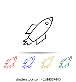 startup launch multi color style icon. Simple thin line, outline vector of web icons for ui and ux, website or mobile application