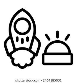 Startup launch rocket icon outline vector. New business idea. Project development strategy
