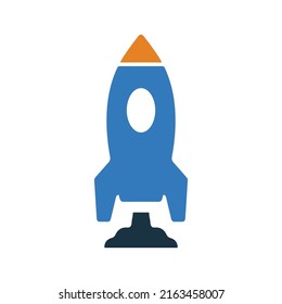 Startup, launch, rocket science icon. Simple editable vector design isolated on a white background.