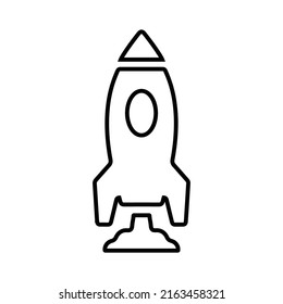 Startup, launch, rocket science outline icon. Line art vector.