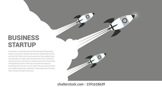 Startup launching process flat web info graphic technology online service application internet business concept vector.