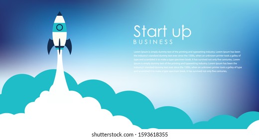Startup launching process flat web info graphic technology online service application internet business concept vector.