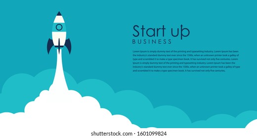 Startup launching process flat web info graphic technology online service application internet business concept vector.