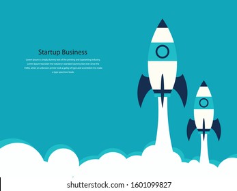 Startup launching process flat web info graphic technology online service application internet business concept vector.