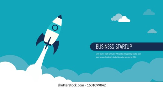 Startup launching process flat web info graphic technology online service application internet business concept vector.