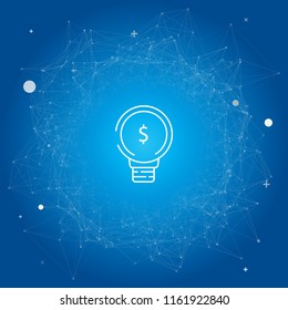 Startup - Light Bulb Line Art mit Dollar Sign - Fintech Concept Design