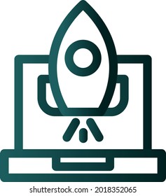  Startup Line Gradient Vector Icon Design
