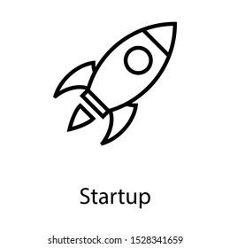Startup line icon isolated, launch, speed, space, spaceship 