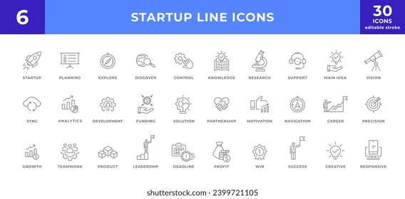 Colección de iconos de línea de inicio. conjunto de modernos iconos simples de la web.