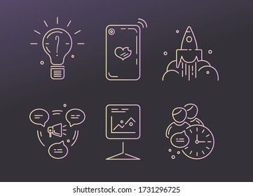 Startup line icons. Launch project