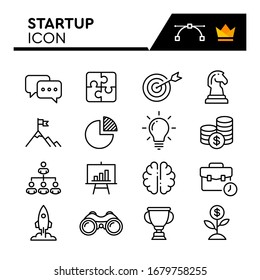 Startup line icons set. Editable Stroke