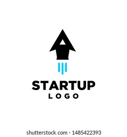 startup logo arrow icon design vector illustration