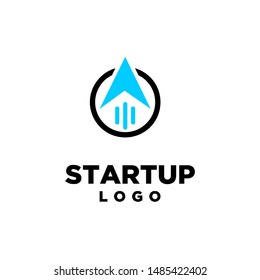 startup logo arrow icon design vector illustration