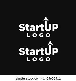 startup logo arrow icon design vector illustration