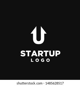 startup logo arrow icon design vector illustration