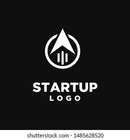 startup logo arrow icon design vector illustration