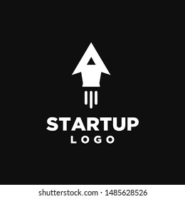 startup logo arrow icon design vector illustration