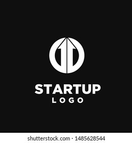 startup logo arrow icon design vector illustration