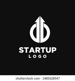 startup logo arrow icon design vector illustration