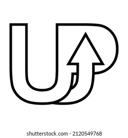 UP startup logo arrow, idea boost sign, career growth start UP