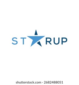 Logotipo de inicio con una estrella y un cohete como letra "A"