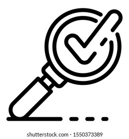 Startup magnifier icon. Outline startup magnifier vector icon for web design isolated on white background