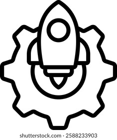 Startup Management Icon Outline Vector Illustration