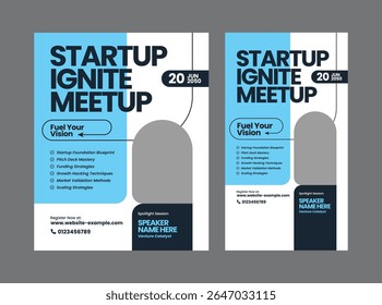Startup Masterclass Workshop Flyer and Social Media Design Template for Webinar or Online Course Promotion