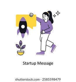 Startup Message Concept vector illustration.  isolated on white Background.