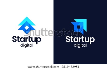 Startup modern logo design. Abstract arrow shape graphic icon vector. Symbols for business, marketing, finance, Technology and management companies