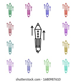 Startup multi color icon. Simple thin line, outline vector of web icons for ui and ux, website or mobile application