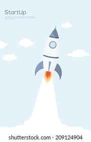 Startup new business. Flat design  vector illustration.