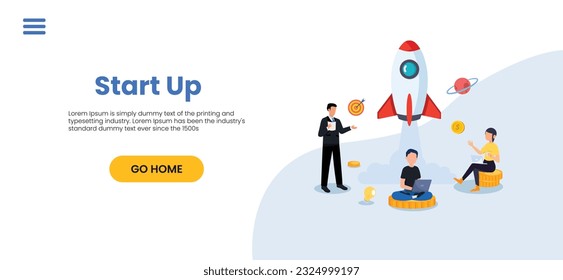 Startup new business project. Development process. Innovation product, creative idea. Start up launch, Start up venture, entrepreneurship concept. Vector isolated concept creative illustration	