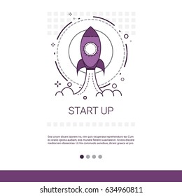 Startup New Idea Development Space Ship Business Icon Vector Illustration