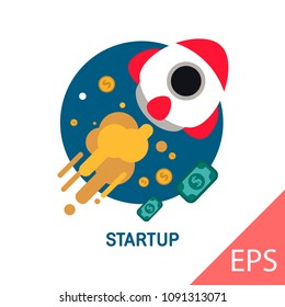 Startup. Onboarding screen for mobile apps. Thin line flat for web. Vector modern line design illustration icon