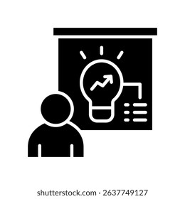 Startup Pitch Icon Glyph Vector Illustration