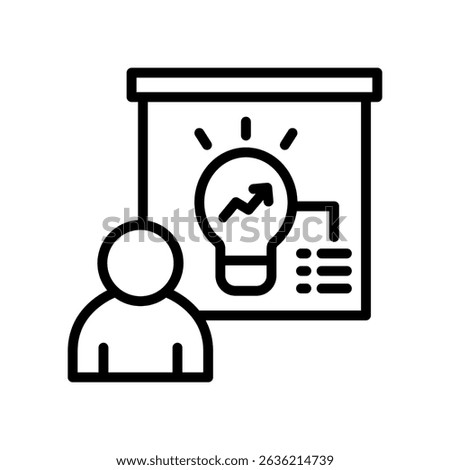 Startup Pitch Icon Line Vector Illustration