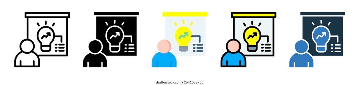 Startup Pitch Icon Multiple Style