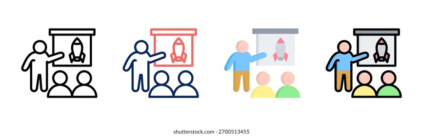 Ícone de passo inicial definir coleção de vários estilos